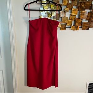 Venus Red Strapless Fully Lined Sheath Dress Sz 14